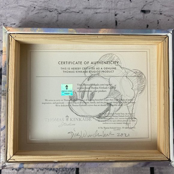 Disney Parks Thomas Kinkade Canvas Christmas Art Signed Dirk Wunderlich 8 x 10 - Picture 5 of 6